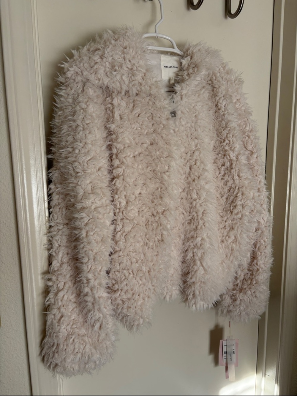 Avec Les Filles Cream Shag Faux Fur Jacket XL Women’s